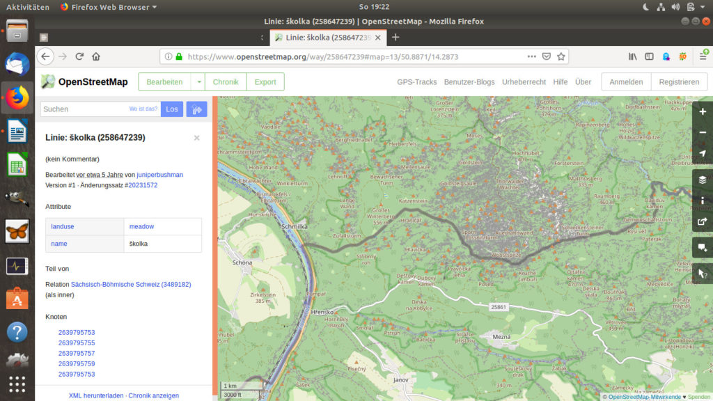 openstreetmap.org Kartenausschnitt Prebischtor